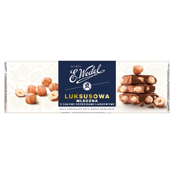 E. Wedel Czekolada luksusowa mleczna z całymi orzechami 220 g